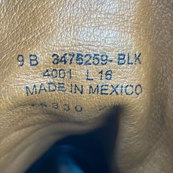 Frye Julie Women’s Sz 9B Black Leather Hi Top Lace Up Lug Almond Toe Combat Boot - Picture 6 of 12